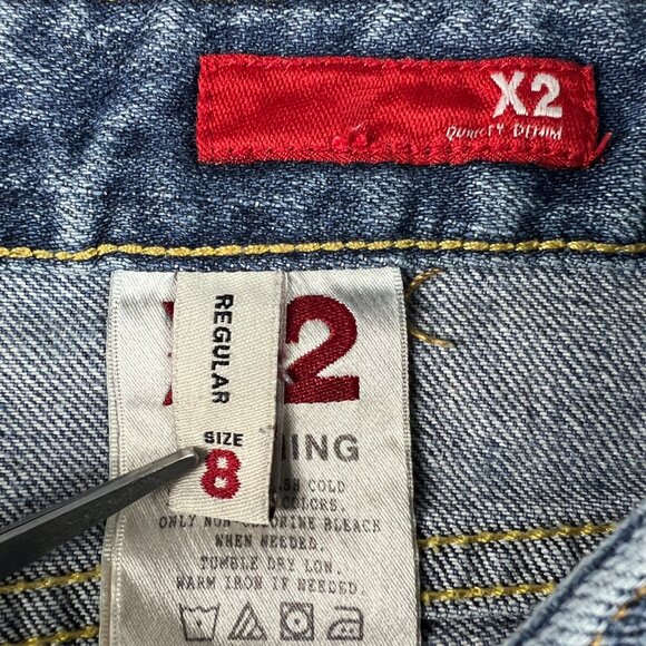 Express X2 Jeans Women's Measured 31x29 Slim Low Rise Boot Cut Blue Denim Tag 8 - Picture 9 of 16